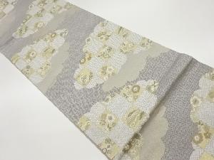 雲に格子・宝尽くし・桜模様織出し袋帯